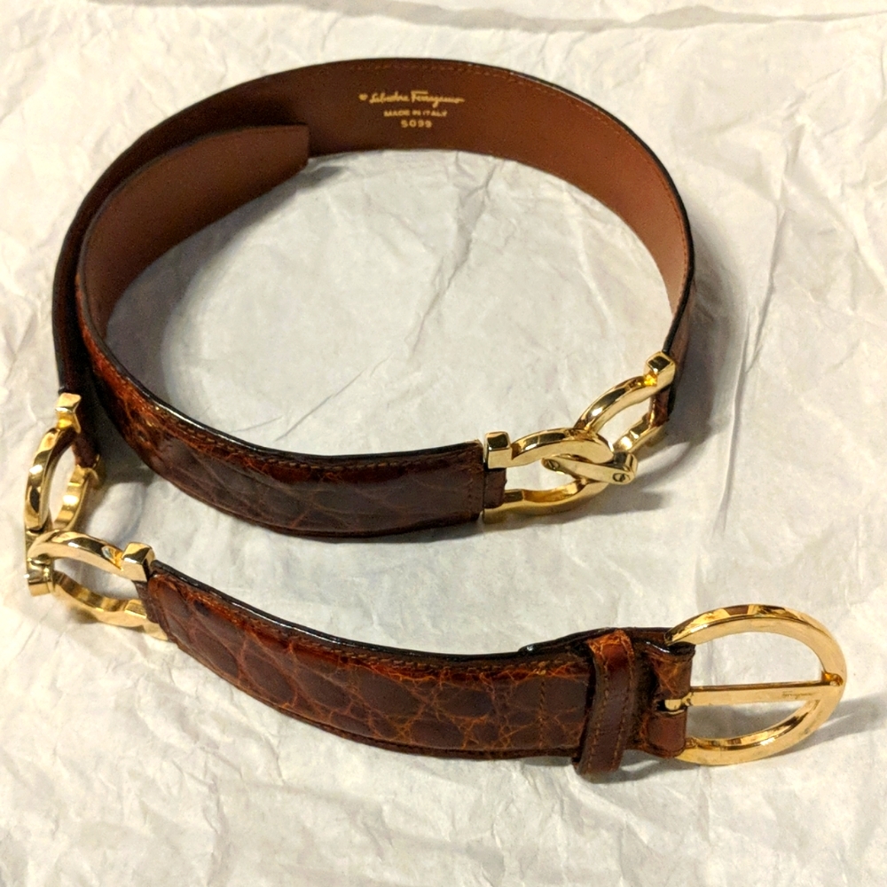 ferragamo crocodile belt